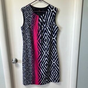 Pink and Black Sleeveless Sheath Mini Dress for Work or Fun!